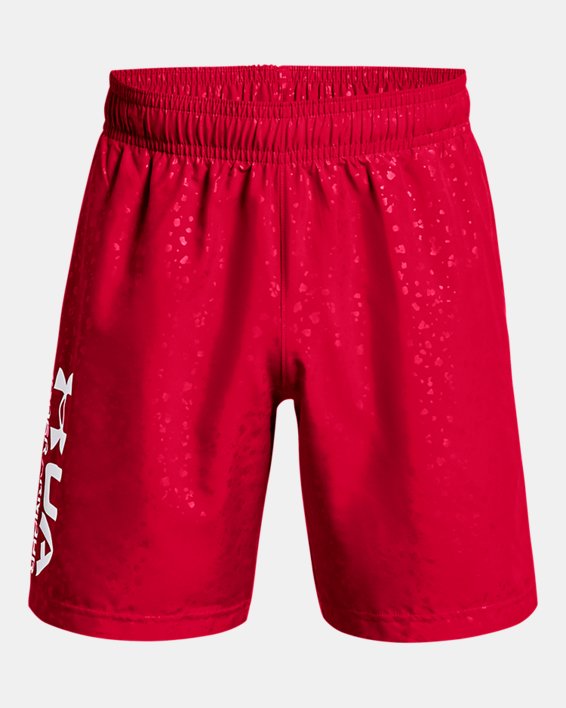 Men's UA Woven Emboss Shorts, Red, pdpMainDesktop image number 4
